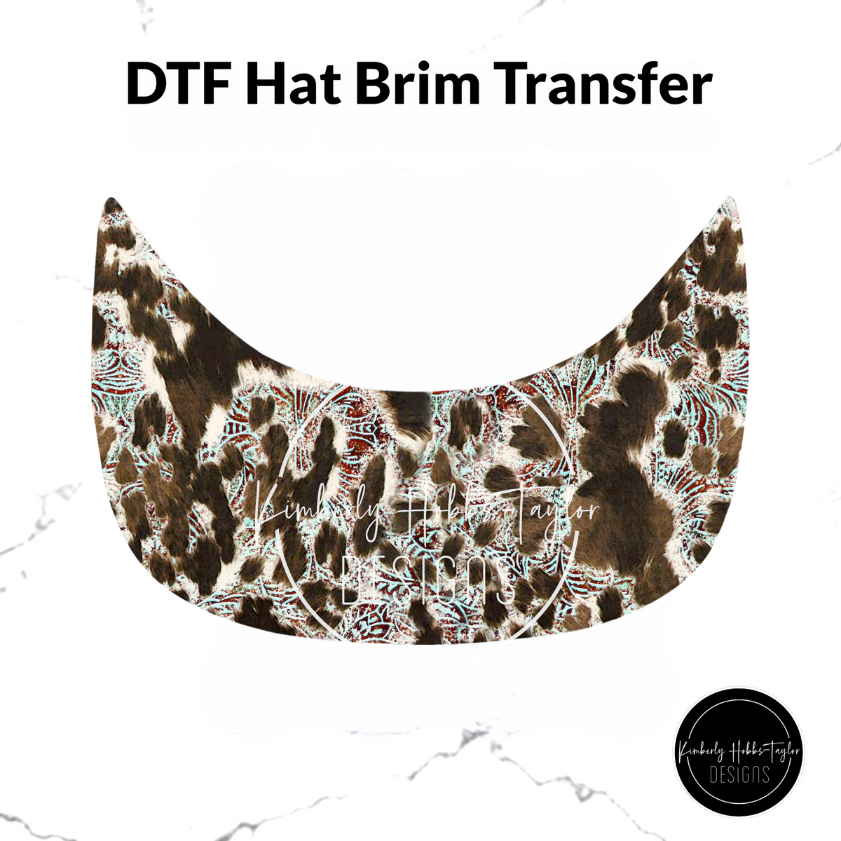 DTF Hat Brim Transfer - Patina Leather