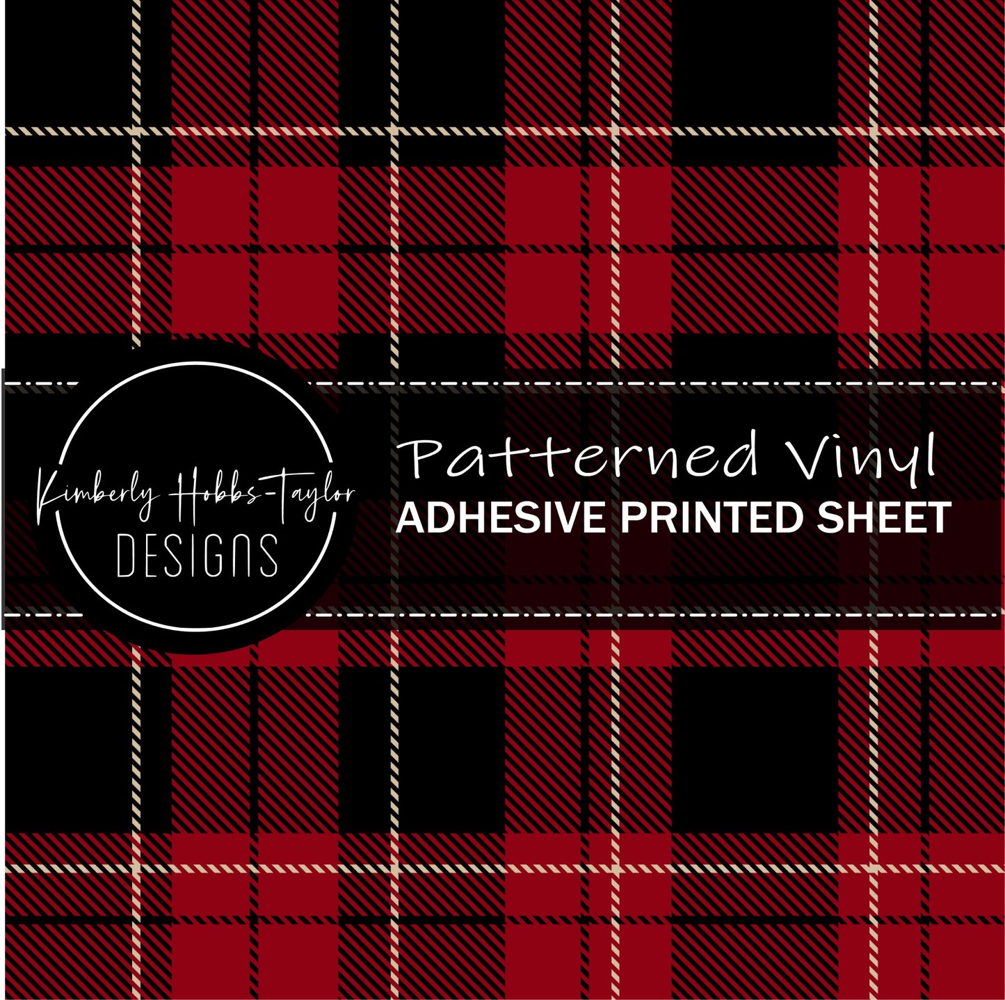 Black Red Plaid - Adhesive Vinyl