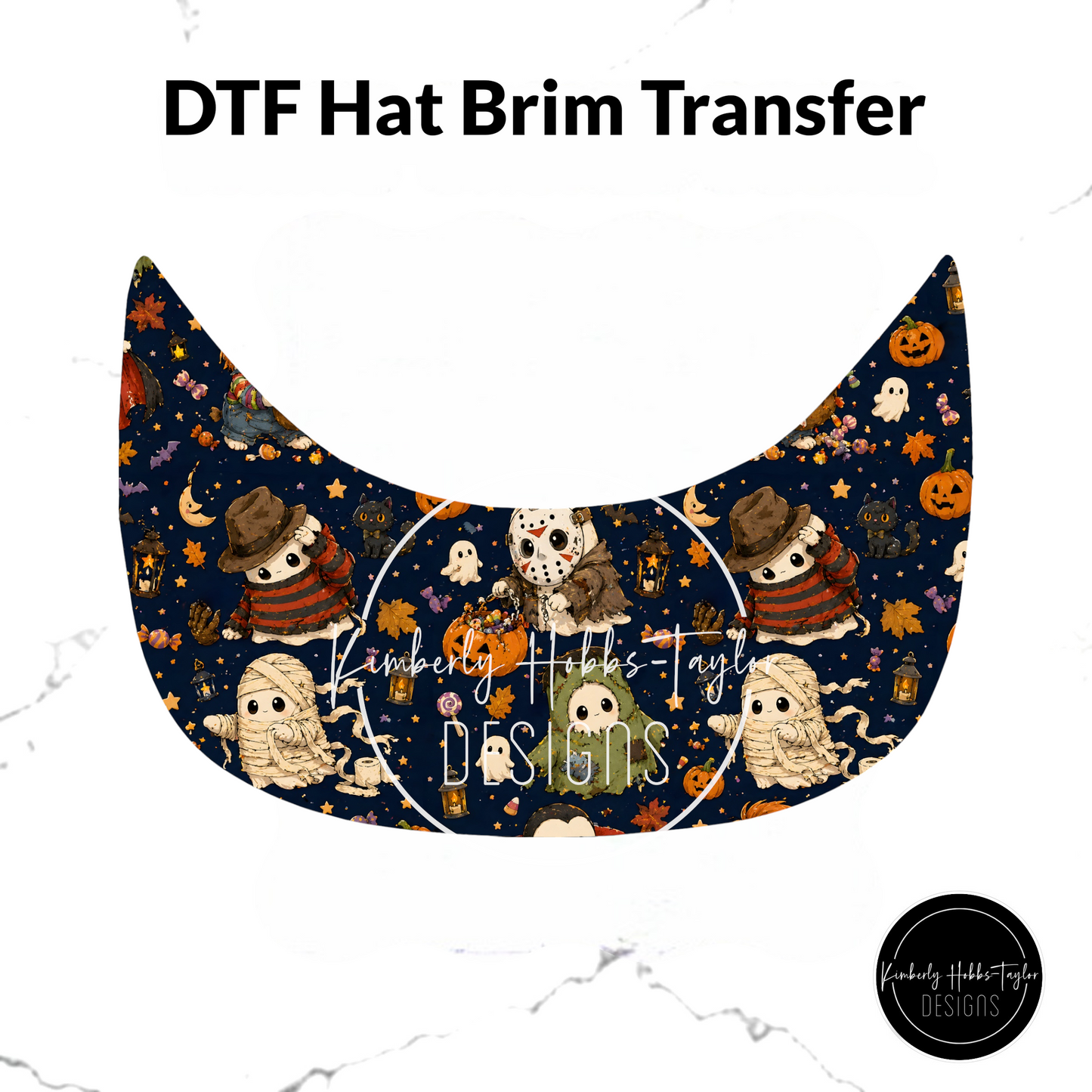 DTF Hat Brim Transfer - Ghost Spooky