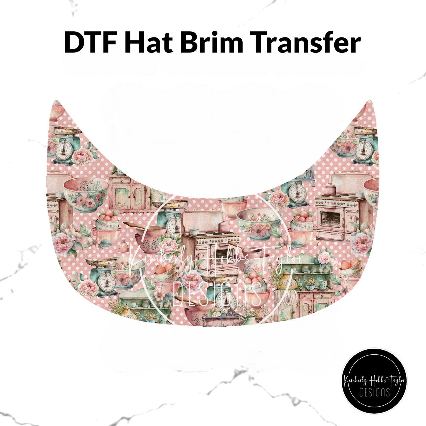 DTF Hat Brim Transfer - Grandmas Kitchen A