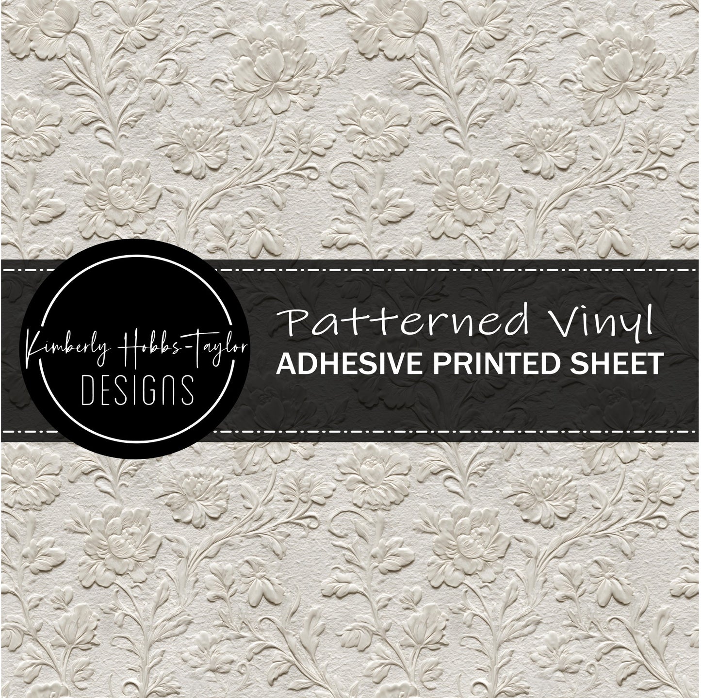 Embossed Ivory Florals F vinyl