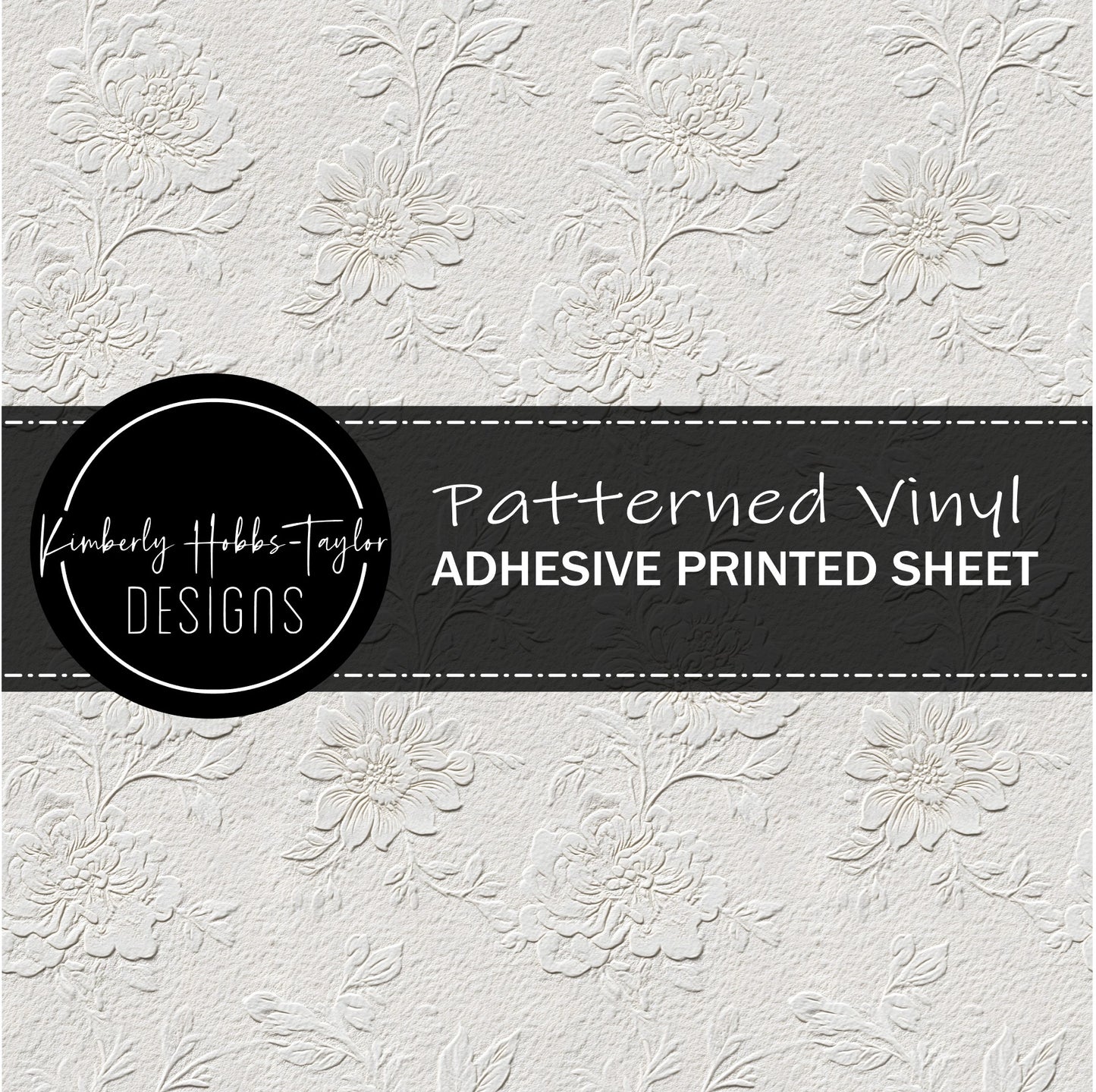Embossed White Florals G vinyl