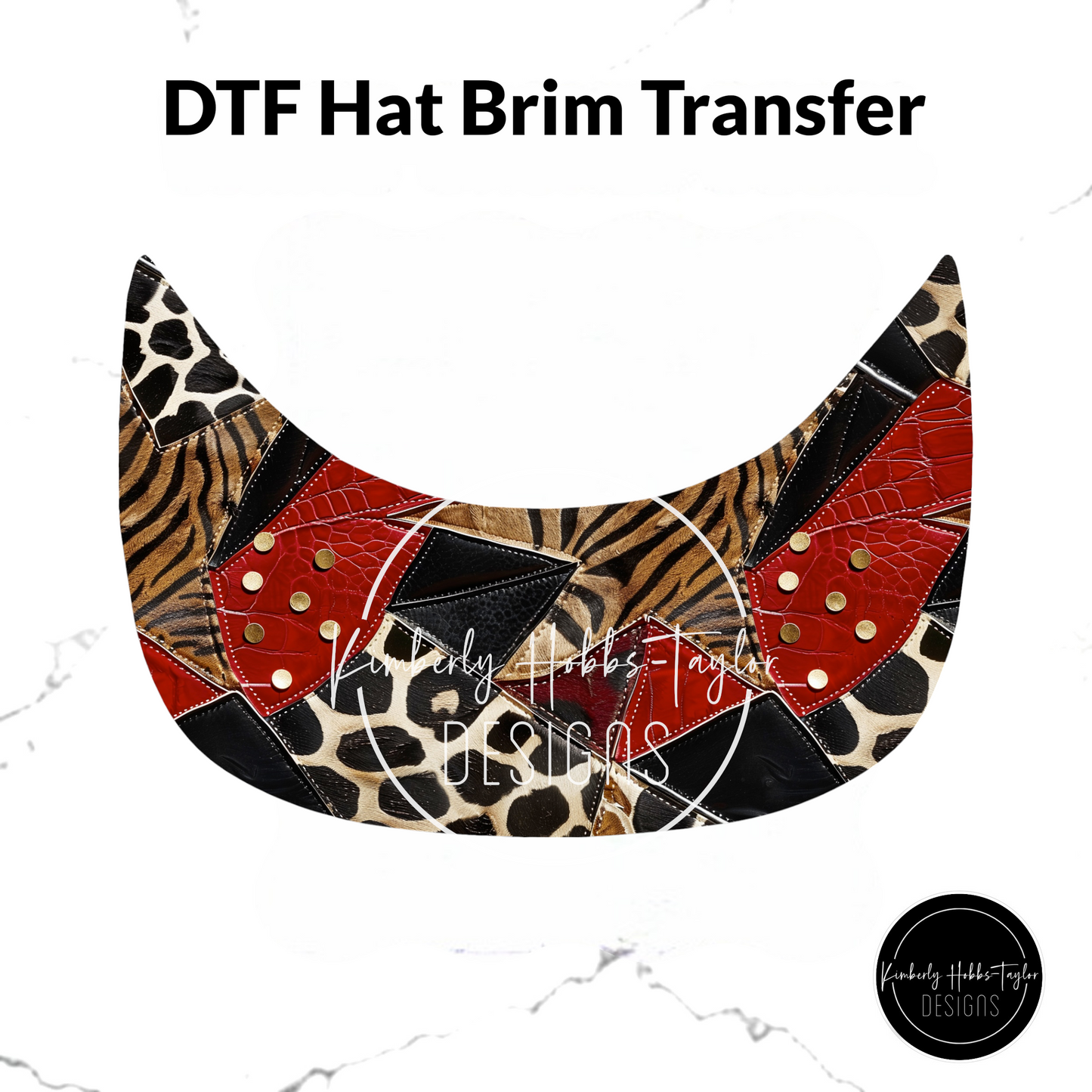 DTF Hat Brim Transfer - Animal Print Mashup