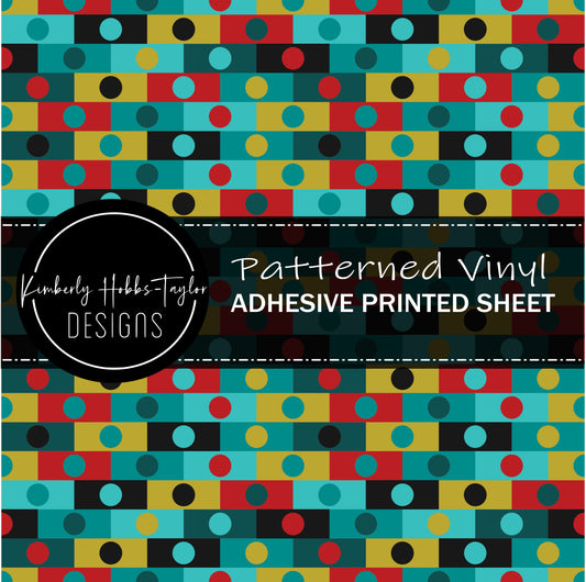 Retro Christmas Color Blocks - Red vinyl