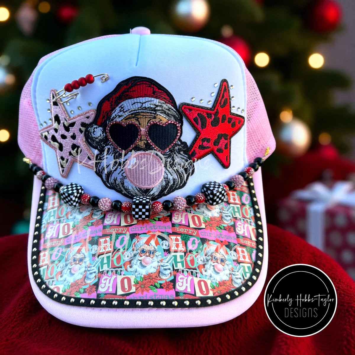 DTF Hat Brim Transfer - Vintage Santa Collage