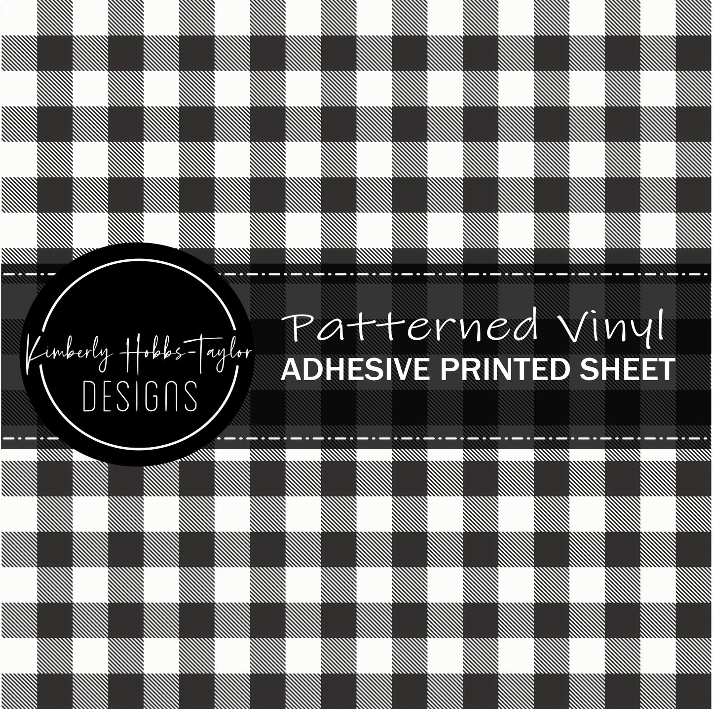 Black White Buffalo Plaid vinyl