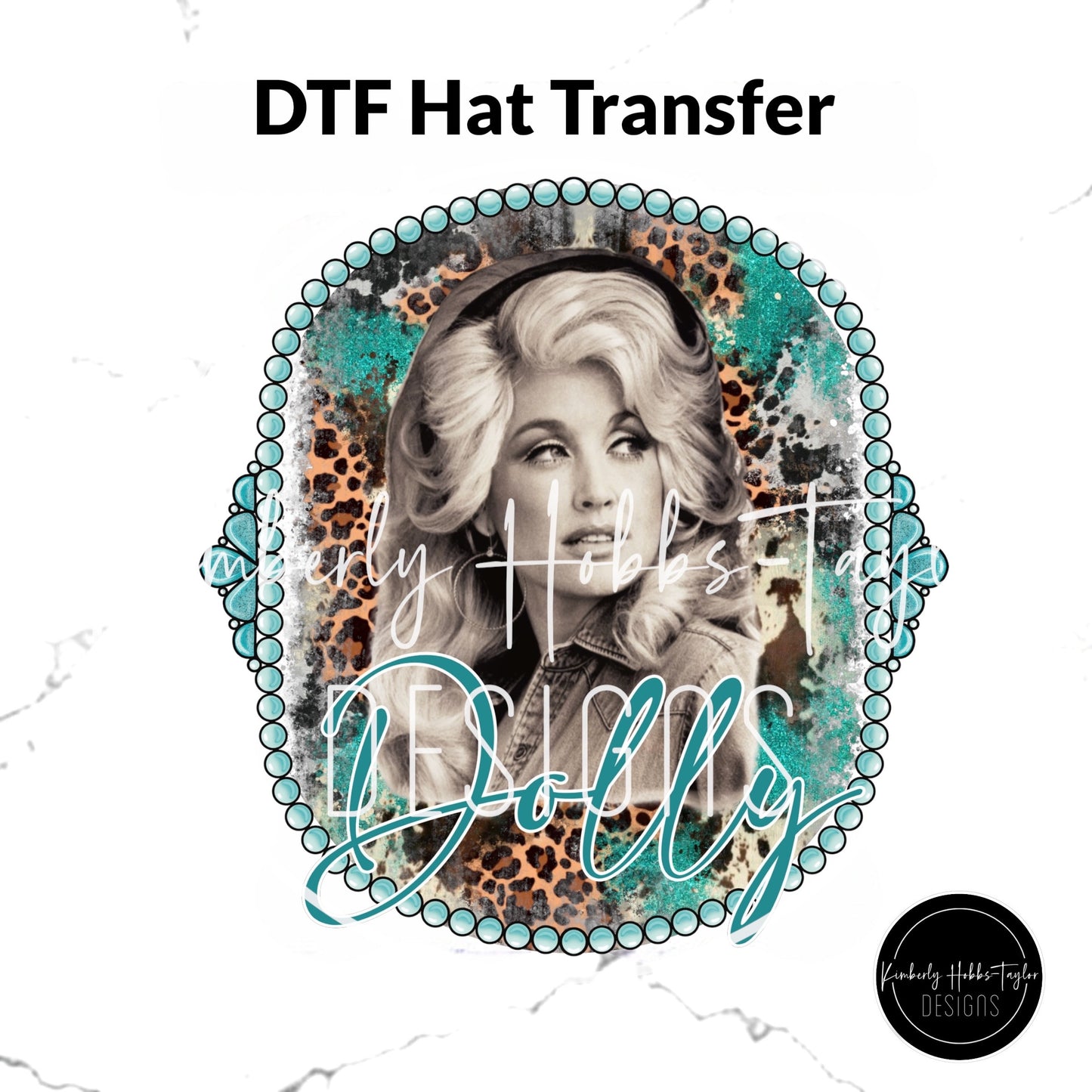 DTF Hat Transfer - Dolly Leopard