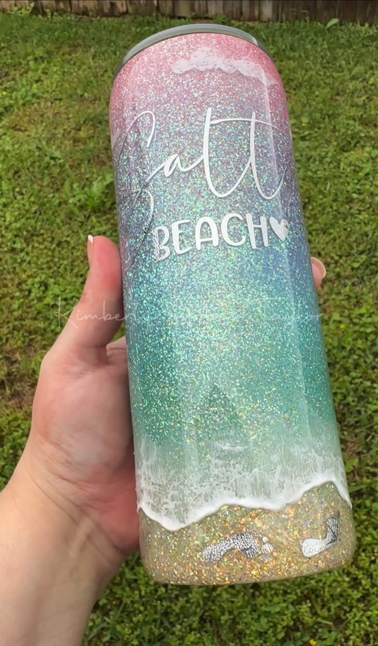 Salty Beach 3D coastal tumbler - 24oz