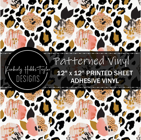 Floral Leopard Peach vinyl