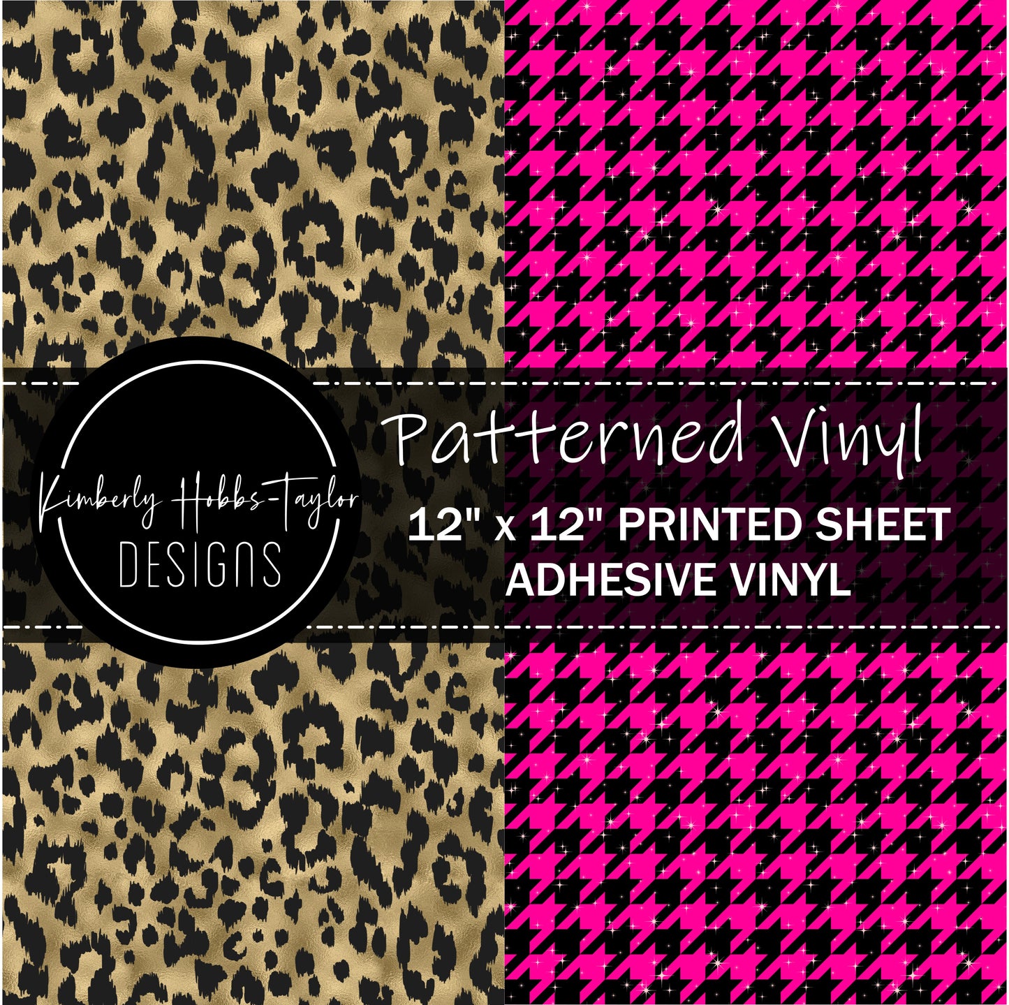 Gold and Black Leopard_Houndstooth D Combo vinyl
