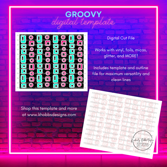 Groovy Template with Outlines for TSM 24 Plump - Digital Cut File Only