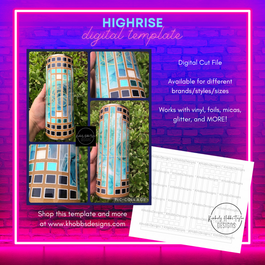 Highrise Template for Craft Haven 40oz Skinny Straight - Digital Cut File Only
