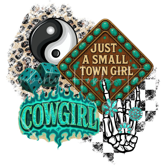 DECAL - Cowgirl Turquoise Collage