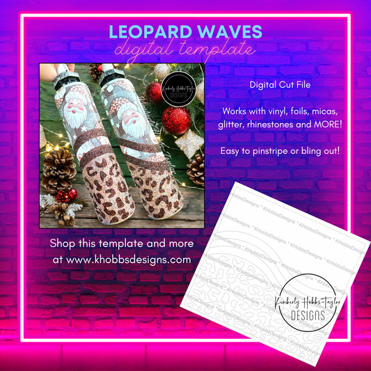 Leopard Waves Template for HOGG 20 Skinny Straight - Digital Cut File Only