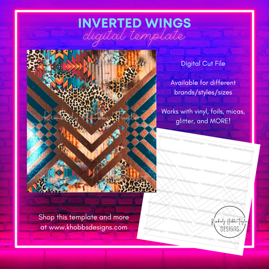 Inverted Wings Template for Craft Haven 30oz Skinny Straight - Digital Cut File Only