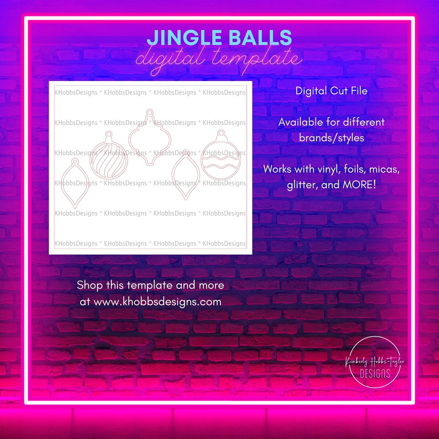Jingle Balls Template for Tipsy Magnolia 24 Plump - Digital Cut File Only