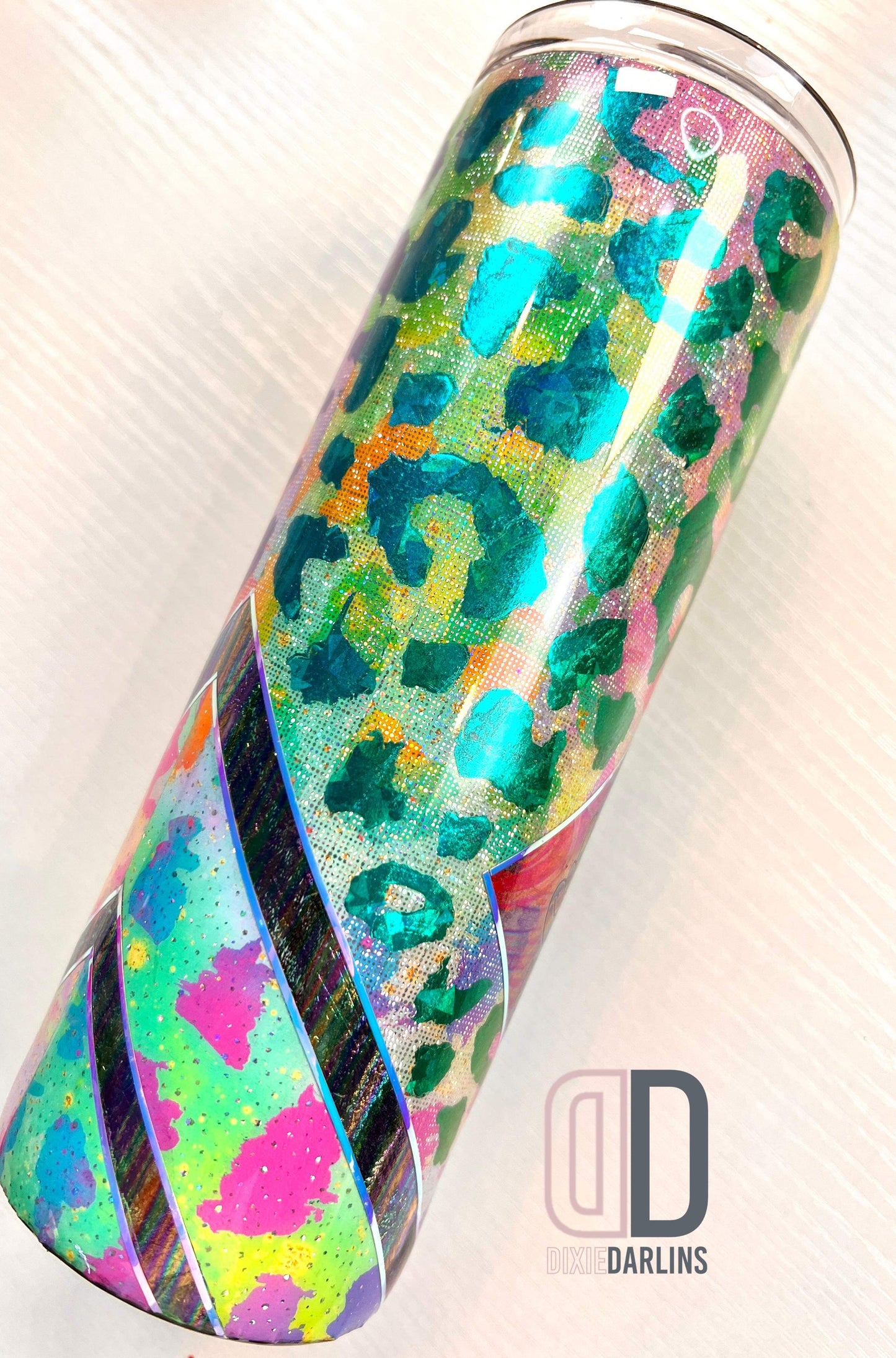 Leopard Striped Template for Craft Haven 20oz Skinny Straight - Digital Cut File Only