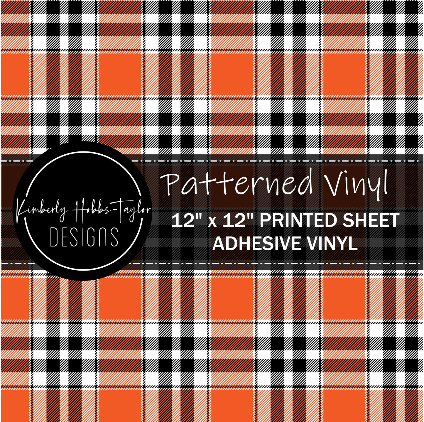 Orange Black Plaid vinyl