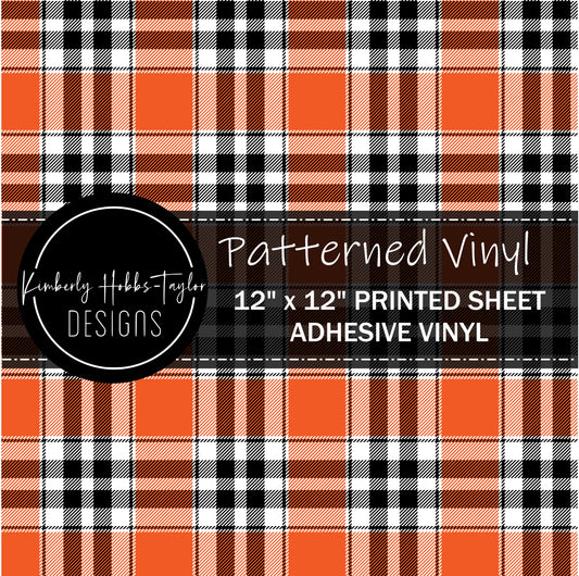 Orange Black Plaid vinyl