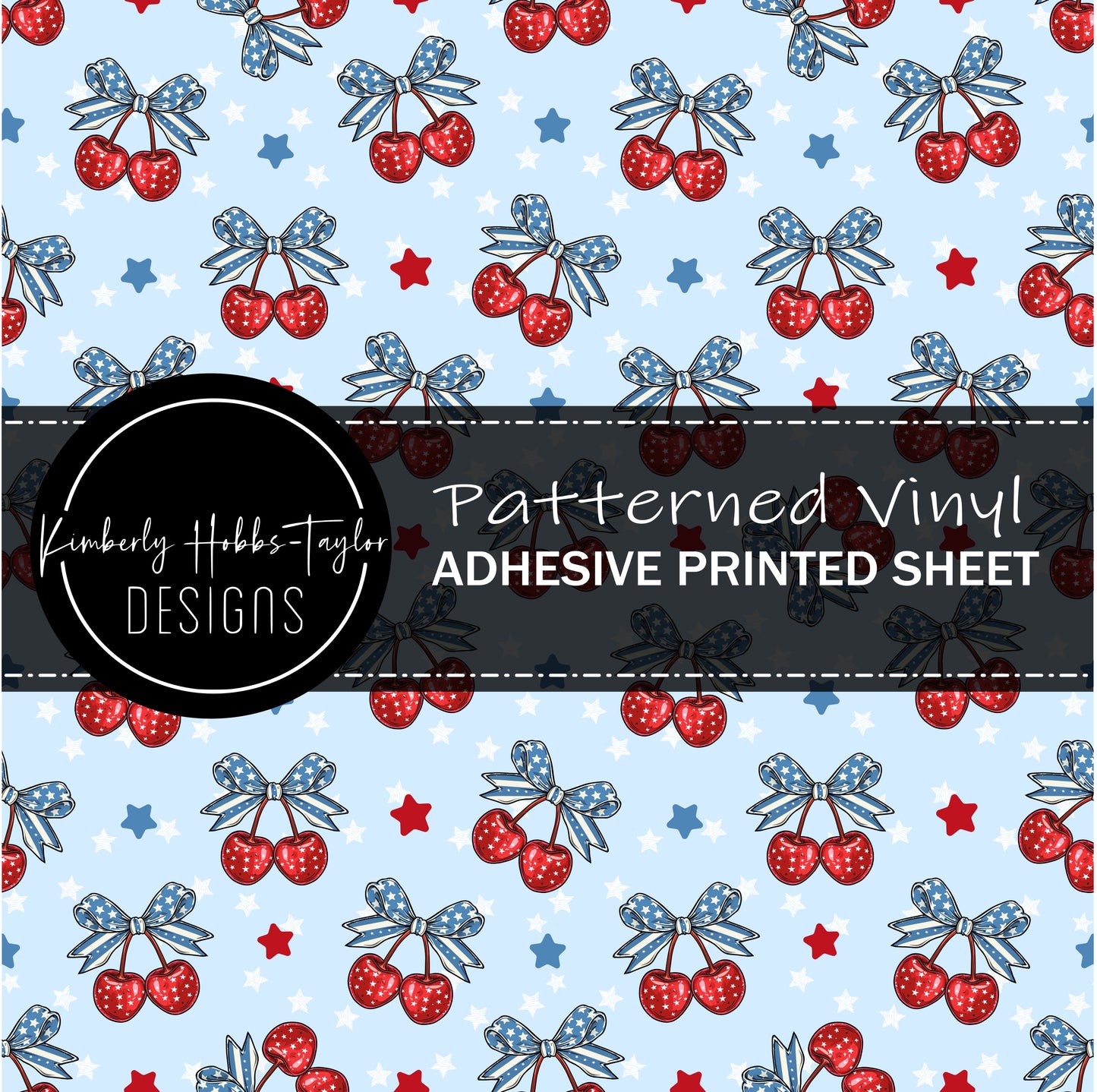 Patriotic Cherries and Bows vinyl