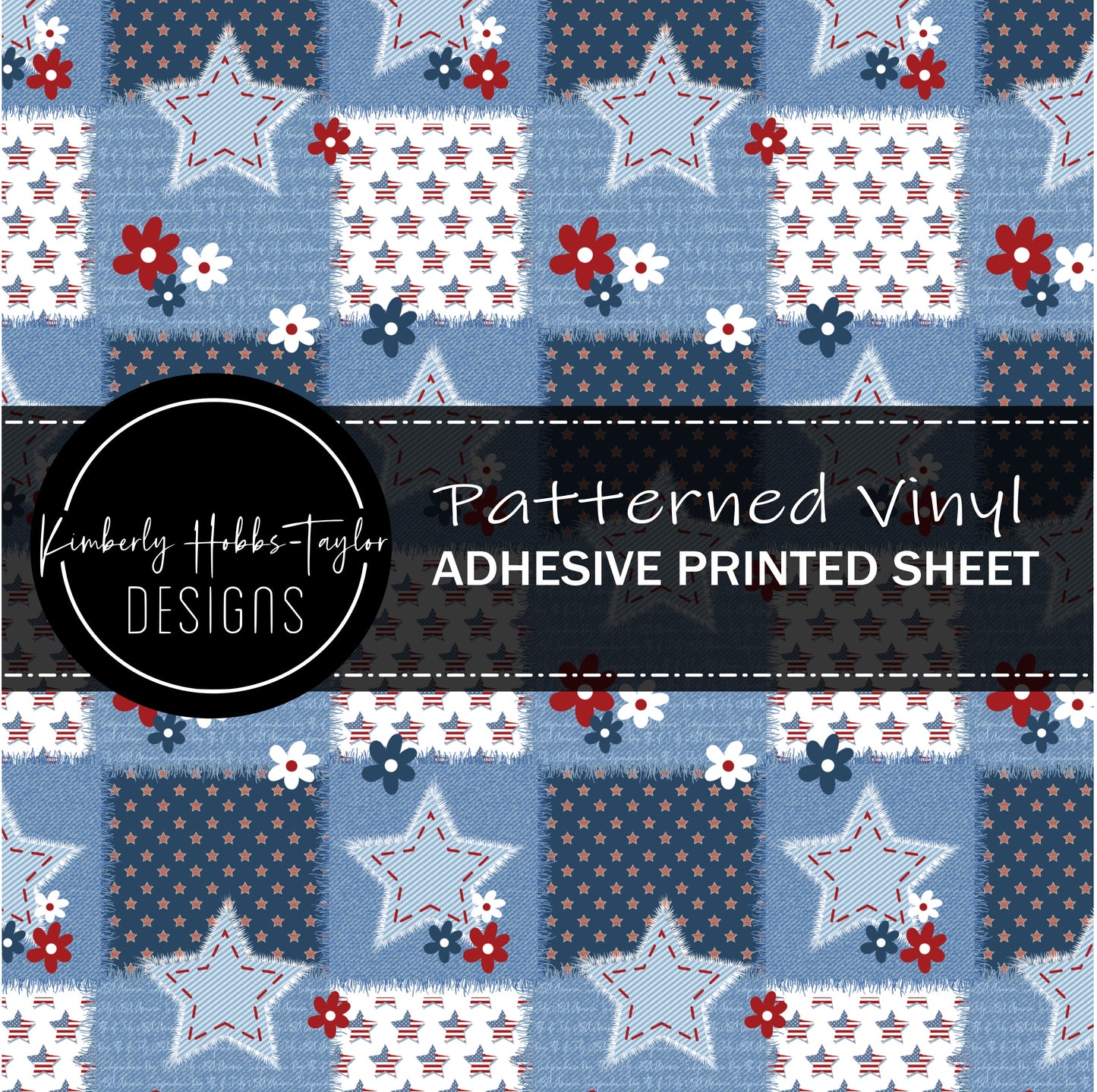 Patriotic Patchwork Stars vinyl