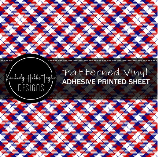 Patriotic Plaid F vinyl