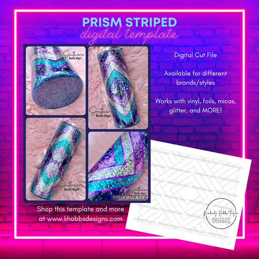 Prism Striped Template for Craft Haven 30oz Skinny Straight - Digital Cut File Only