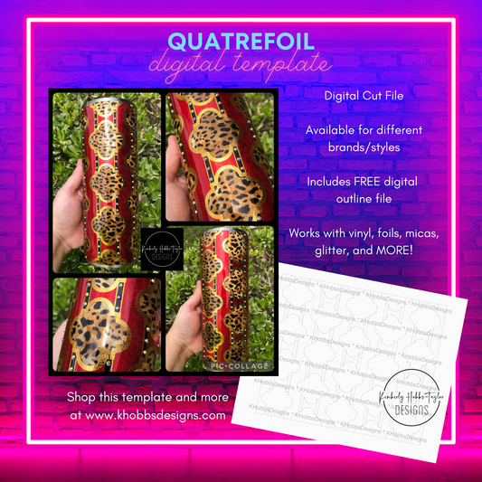 Quatrefoil Template for Tipsy Magnolia 32 Plump - Digital Cut File Only