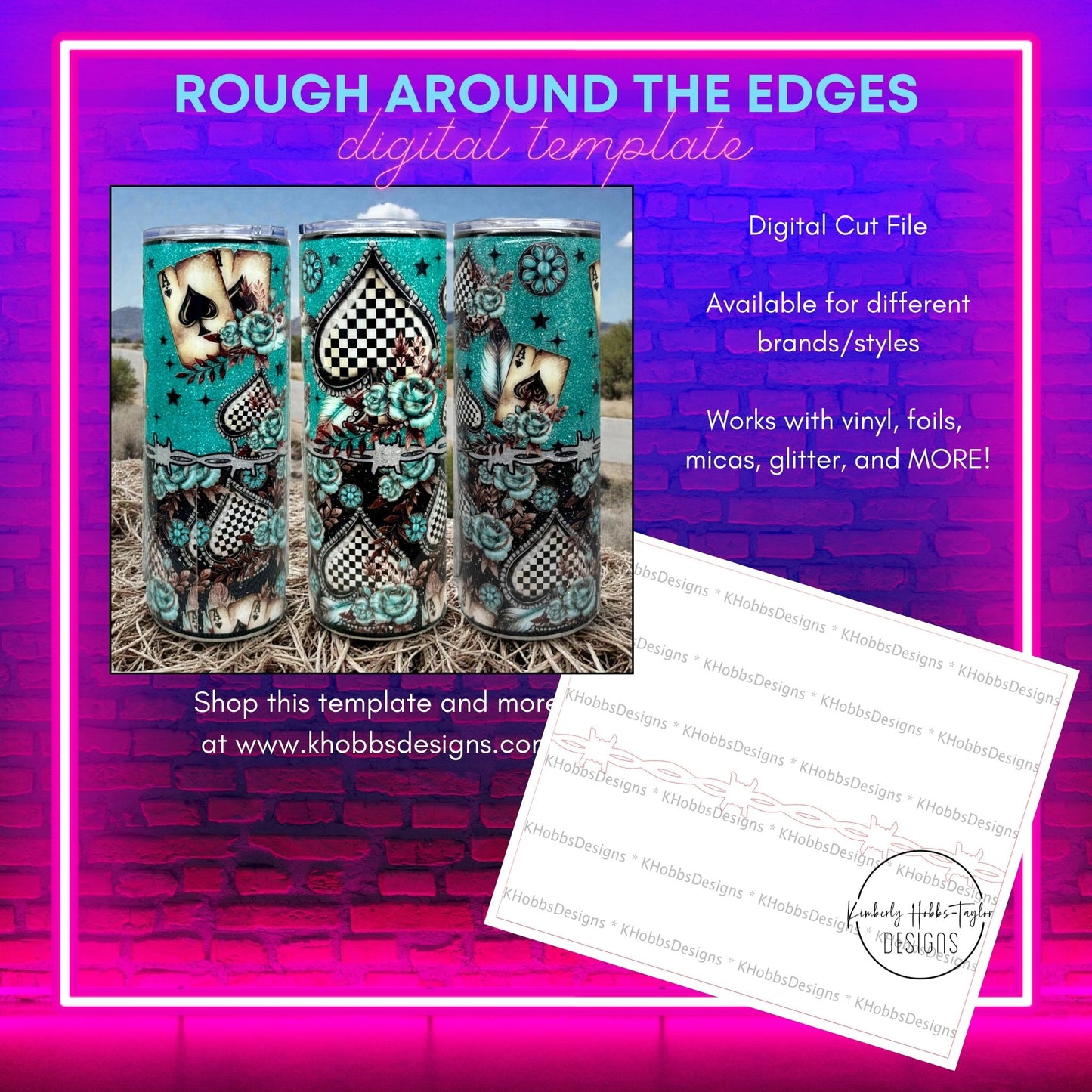 Rough Around The Edges Template for Makerflo 20 Skinny - Digital Cut File Only