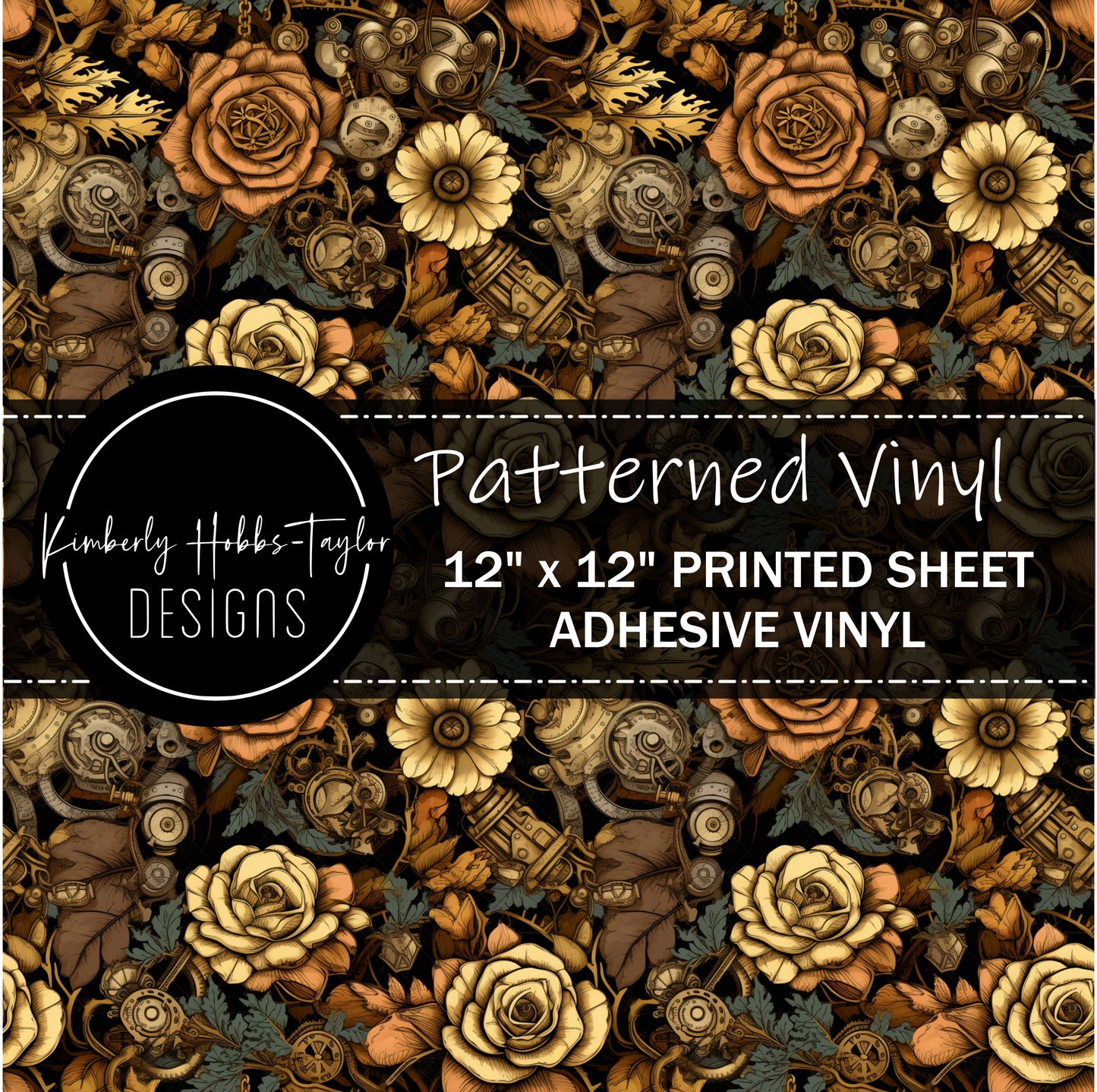 Steampunk Floral E vinyl