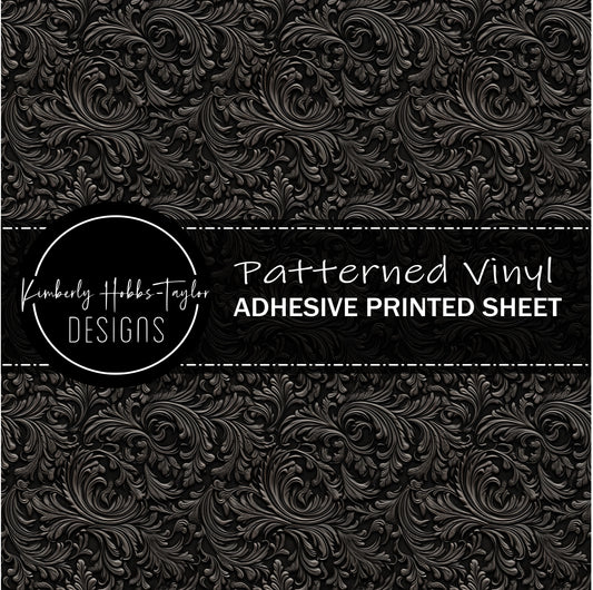 Tooled Leather - Black vinyl