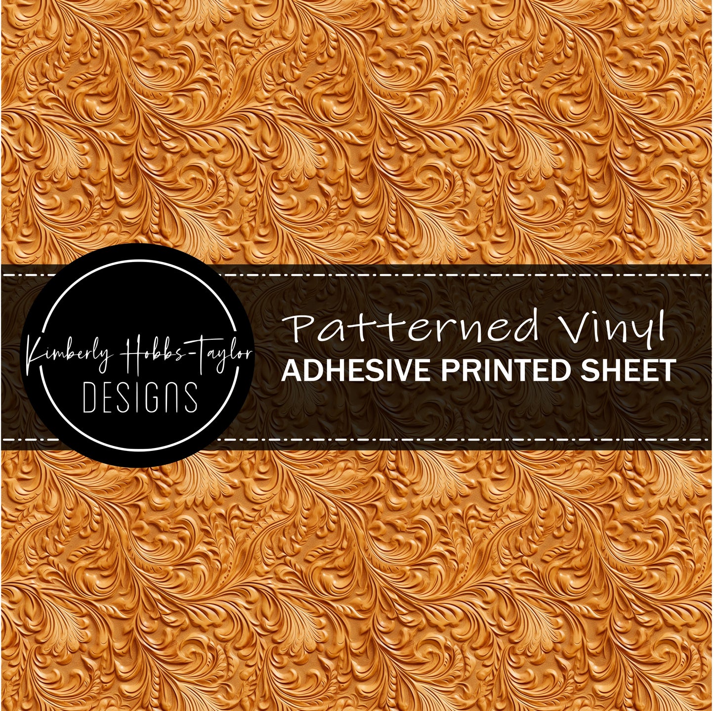 Tooled Leather - Caramel B vinyl