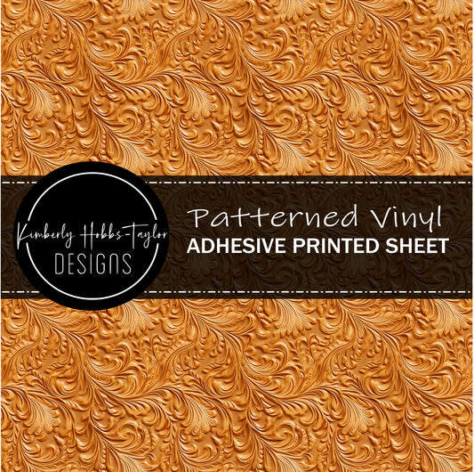 Tooled Leather - Caramel B vinyl