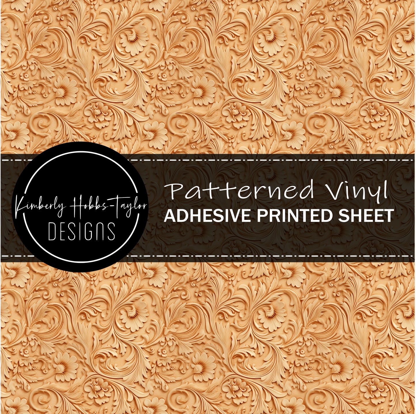 Tooled Leather - Cream A vinyl