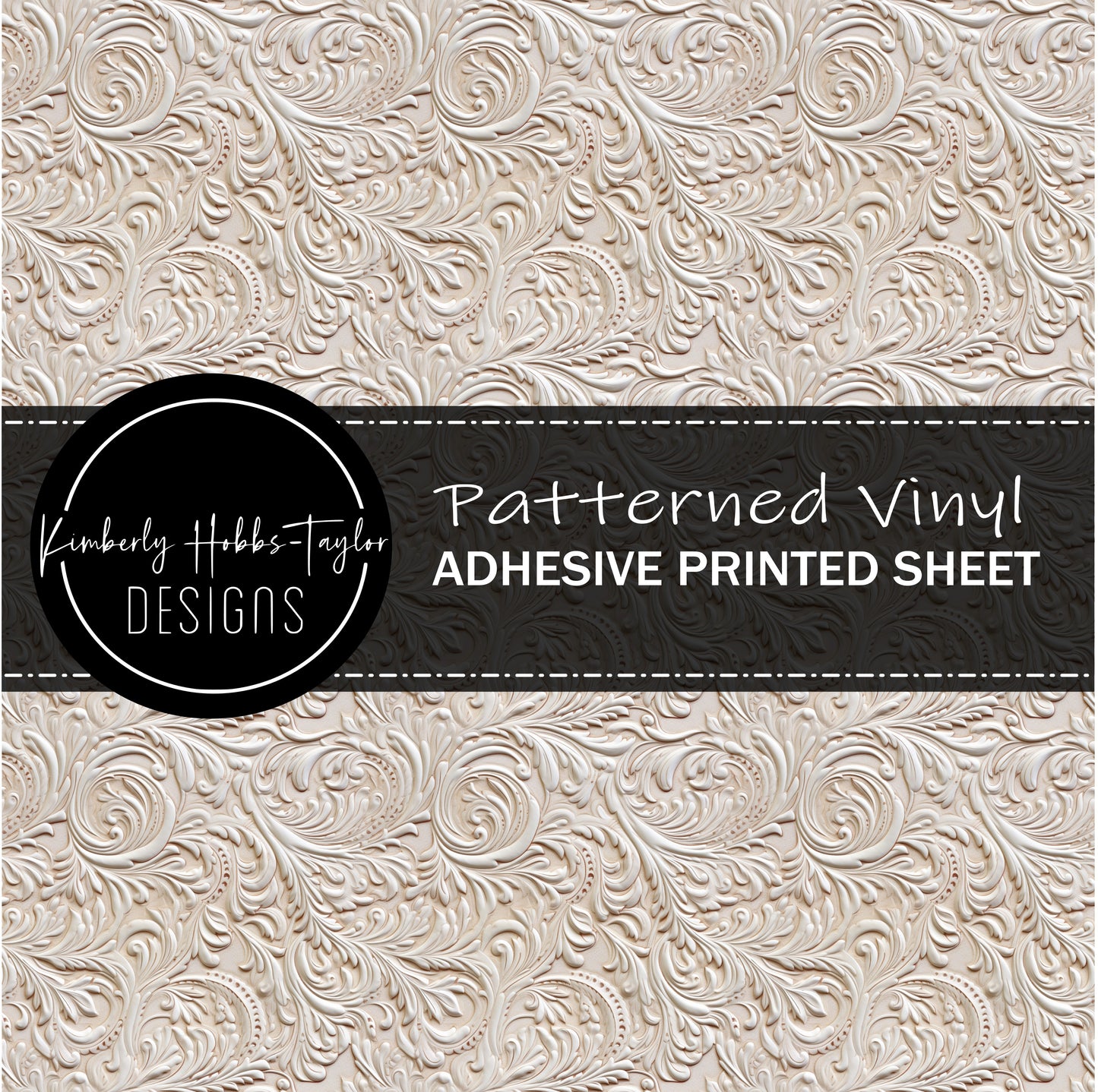 Tooled Leather - White B vinyl