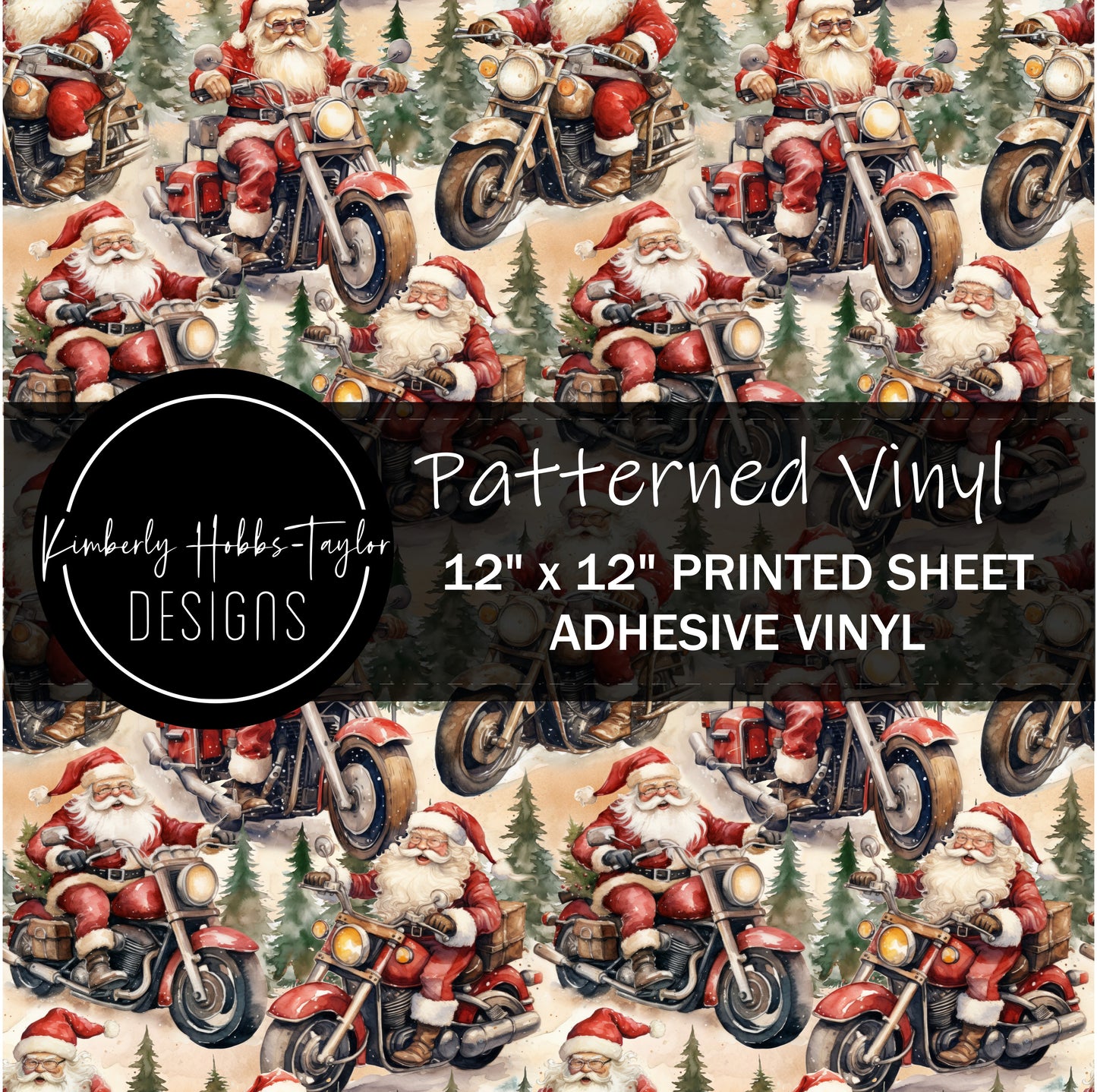 Vintage Santa on Motorcycle vinyl