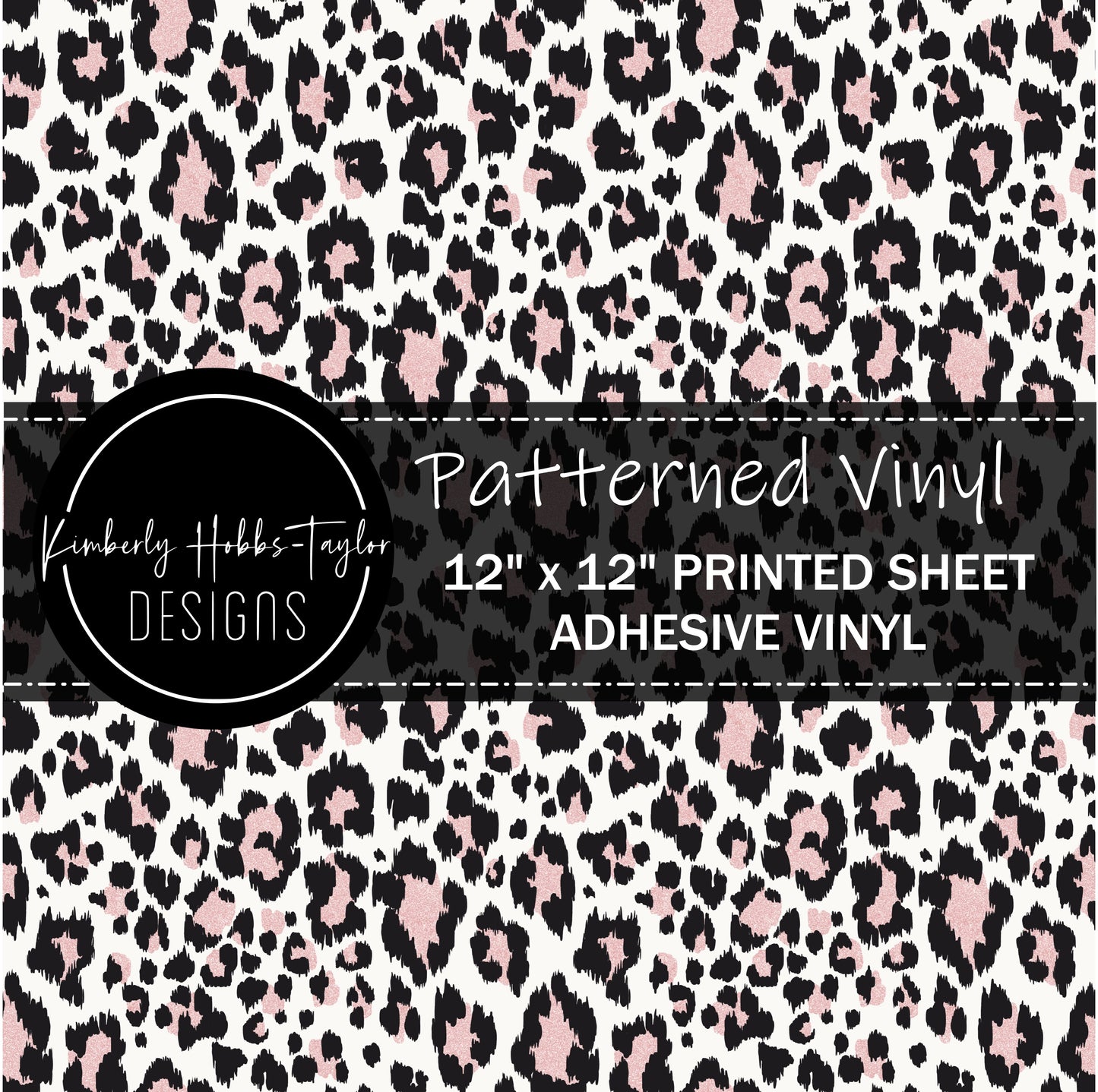 White Black and Pink Leopard vinyl