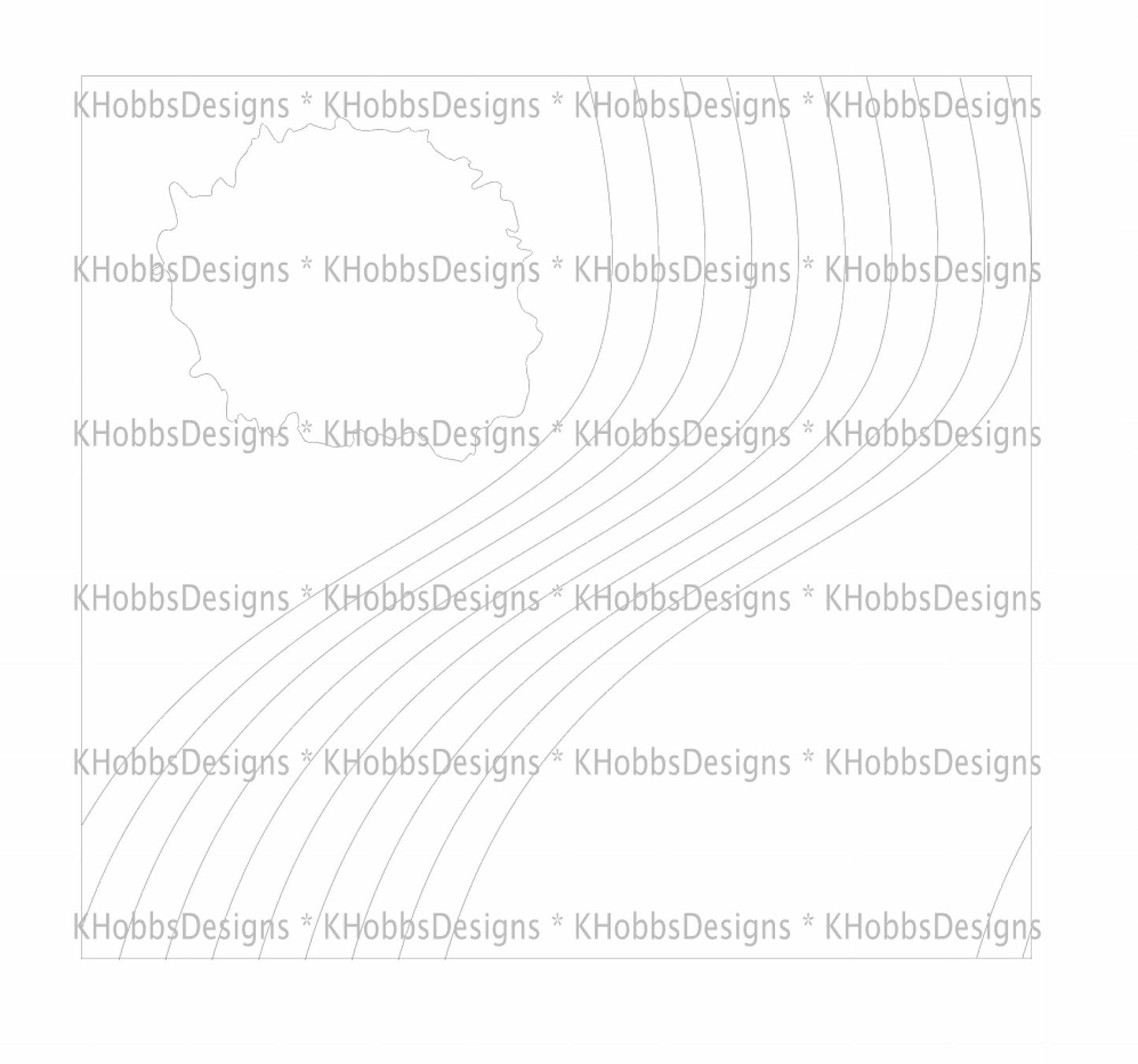 Waves Template for HOGG 30oz Skinny Straight - Digital Cut File Only