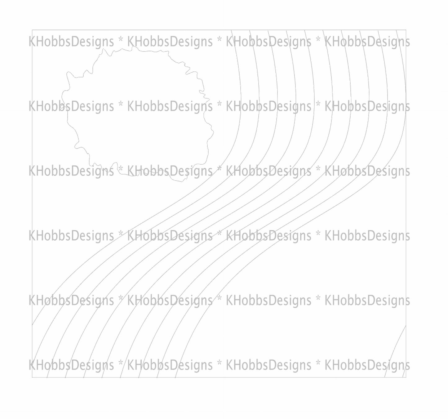 Waves Template for Tipsy Magnolia 32 Plump - Digital Cut File Only