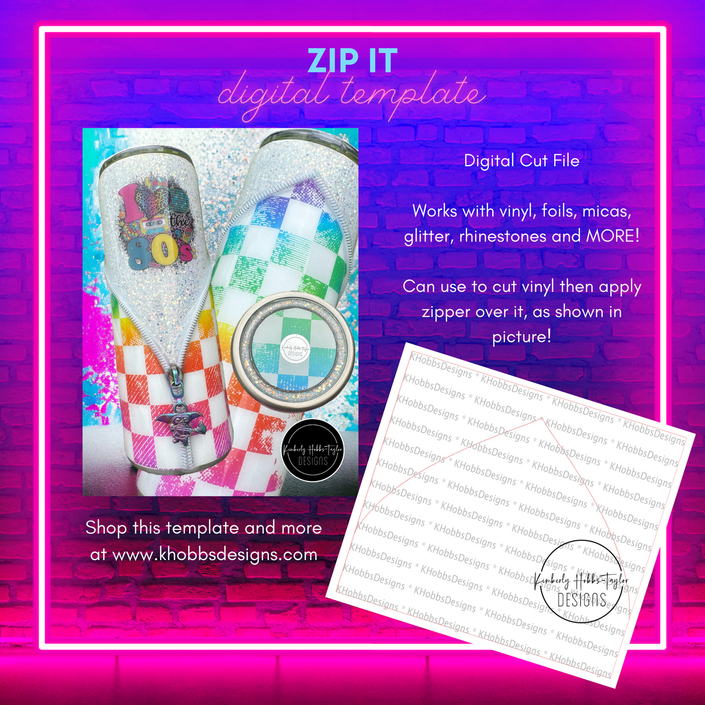 Zip It Template for HOGG 30 Skinny Straight - Digital Cut File Only