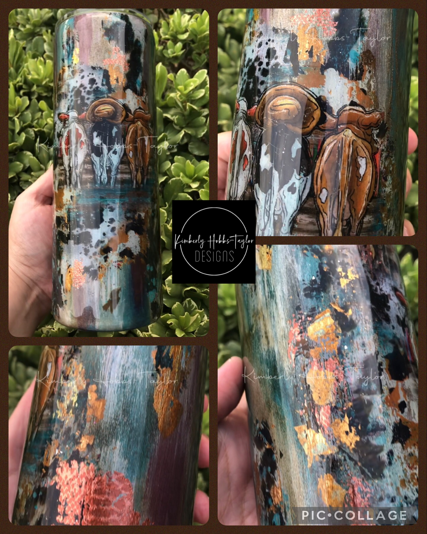 Distressed Western tumbler - 24oz