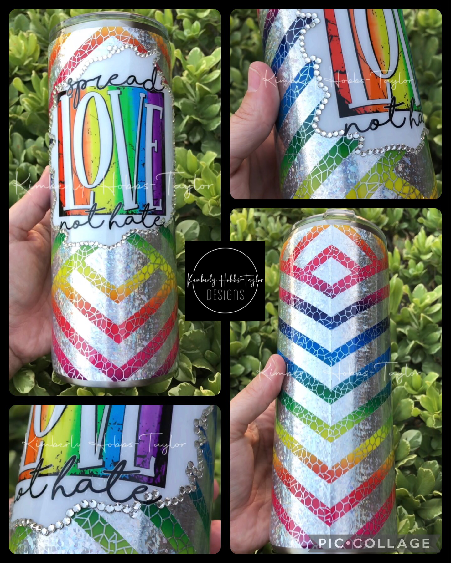 Spread Love Not Hate tumbler - 24oz