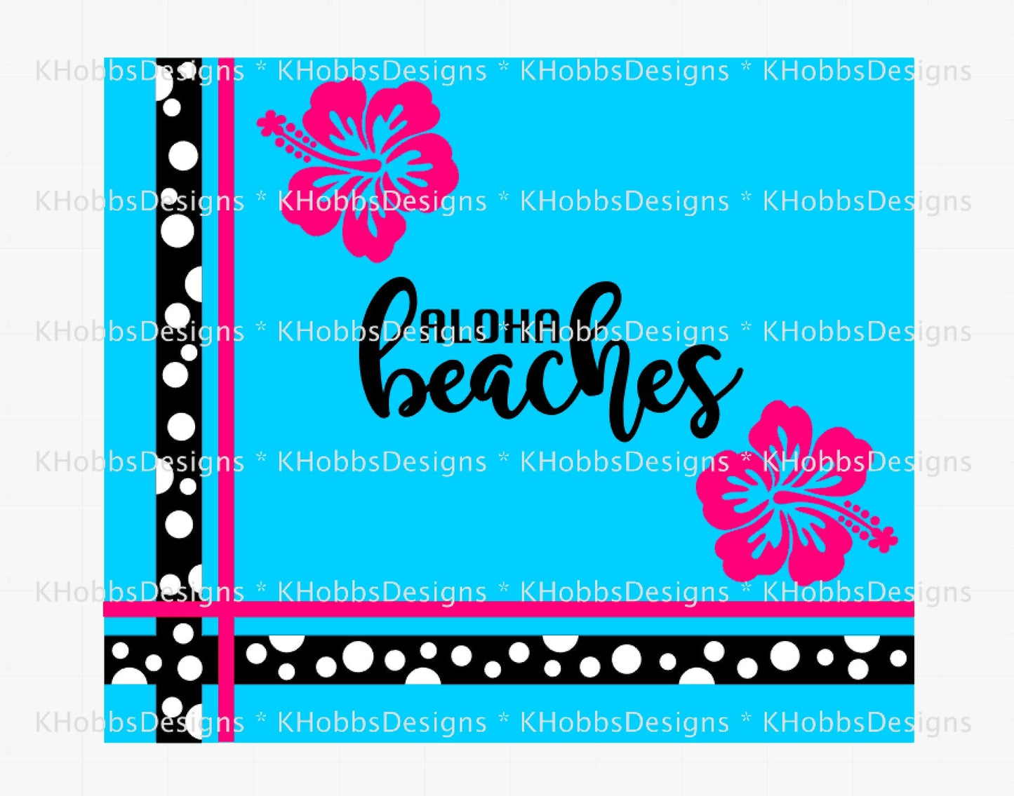 Aloha Striped Template for Craft Haven 30oz Skinny Straight - Digital Cut File Only
