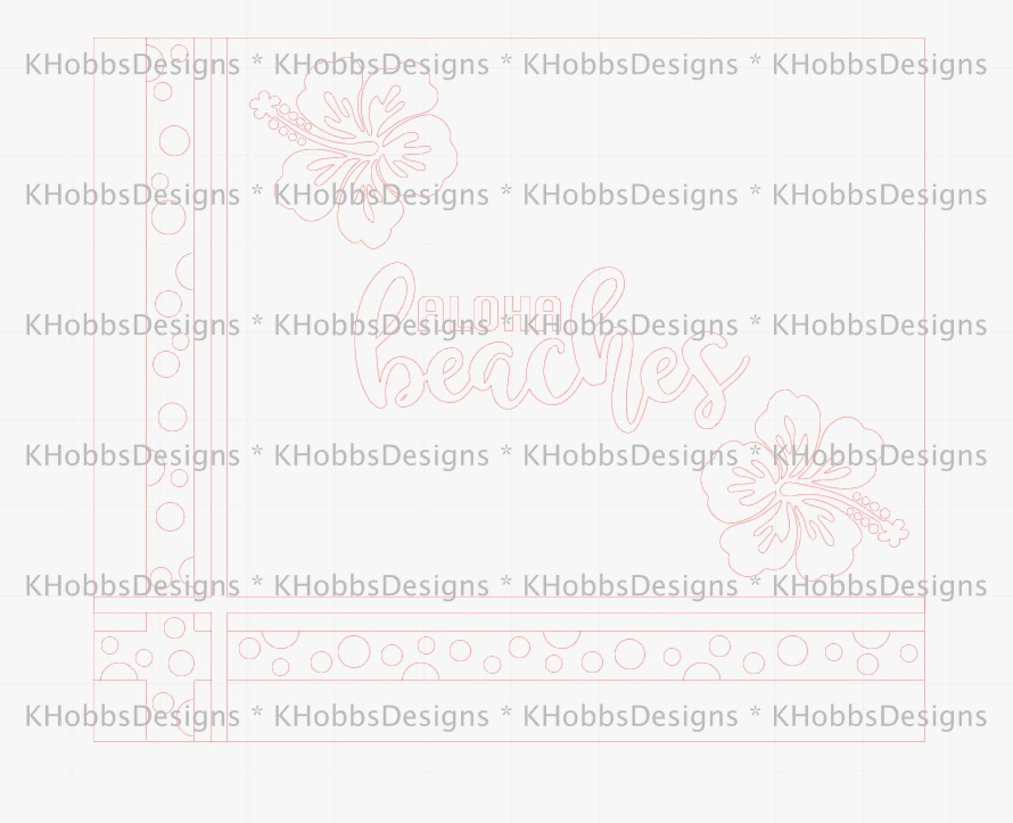 Aloha Striped Template for Craft Haven 30oz Skinny Straight - Digital Cut File Only