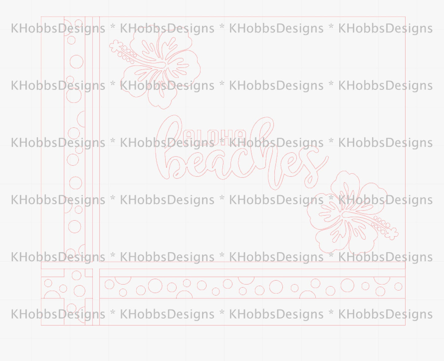 Aloha Striped Template for Craft Haven 20oz Skinny Straight - Digital Cut File Only