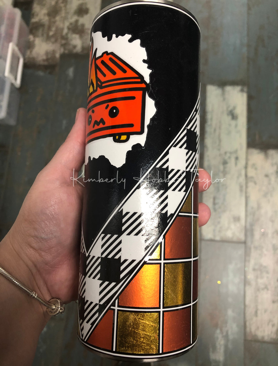 V-Split Plaid Bleach Spot Template for Craft Haven 20oz Skinny Straight - Digital Cut File Only