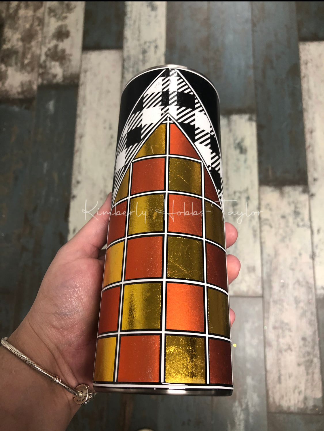 V-Split Plaid Bleach Spot Template for Craft Haven 20oz Skinny Straight - Digital Cut File Only