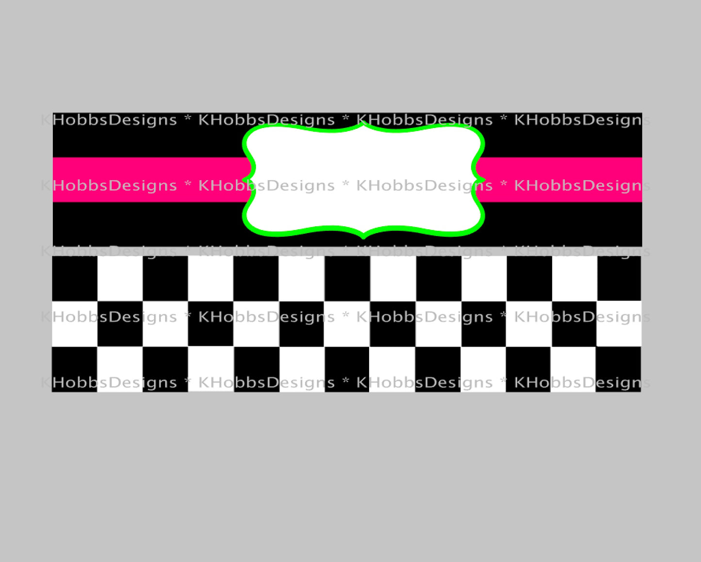 Plaid Nameplate Template for HOGG 64oz Doggie Bowl - Digital Cut File Only