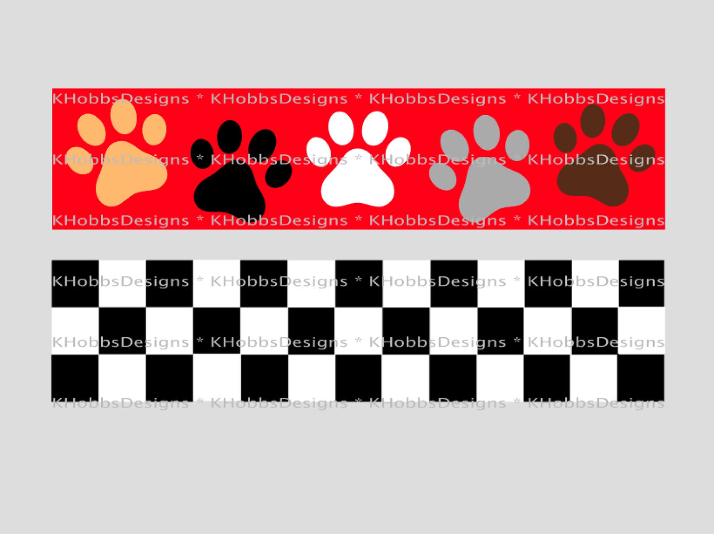 Plaid Paw Print Template for HOGG 64oz Doggie Bowl - Digital Cut File Only