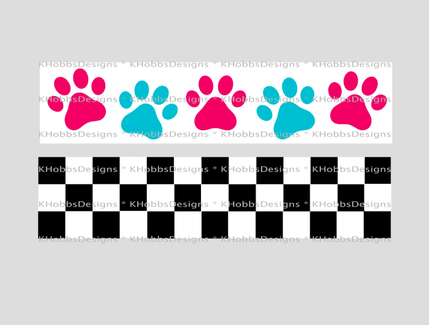 Plaid Paw Print Template for HOGG 64oz Doggie Bowl - Digital Cut File Only